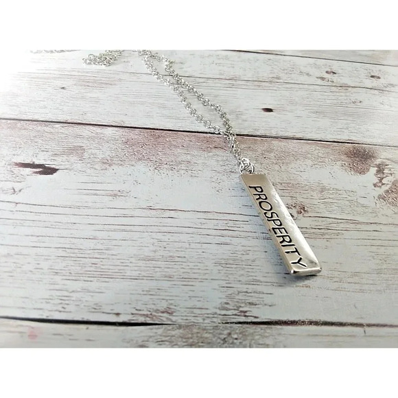 NWT Stainless Steel Prosperity Bar Necklace - Picture 4 of 9